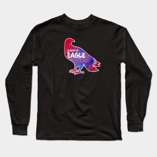 Eagle Critter - Watercolor Background Long Sleeve T-Shirt